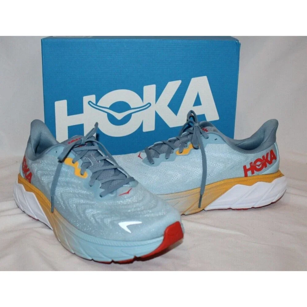 Hoka One Arahi 6 Men's Running Sneakers Blue Red‎ Orange